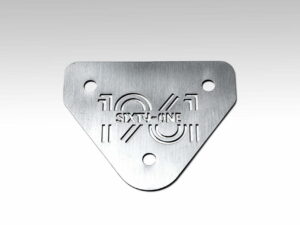 “1961” brushed stainless steel plate